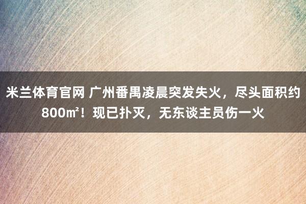 米兰体育官网 广州番禺凌晨突发失火，尽头面积约800㎡！现已扑灭，无东谈主员伤一火