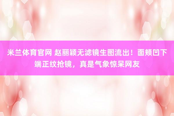 米兰体育官网 赵丽颖无滤镜生图流出！面颊凹下端正纹抢镜，真是气象惊呆网友